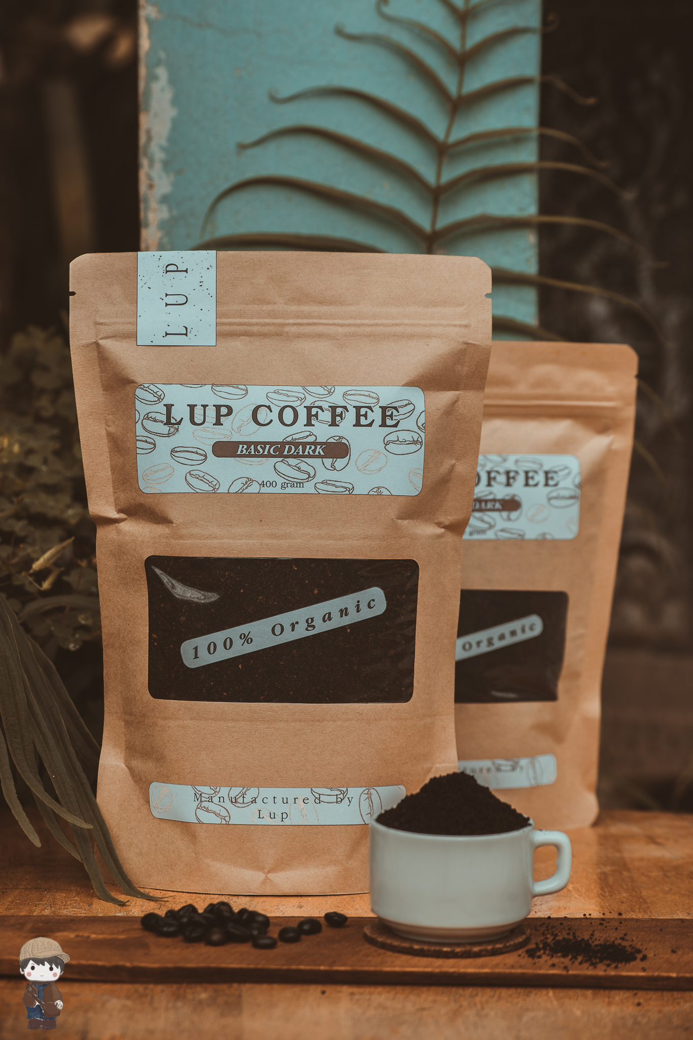 Lup coffee, cà phê hữu cơ, rang đậm, nguyên chất, không ám khói.