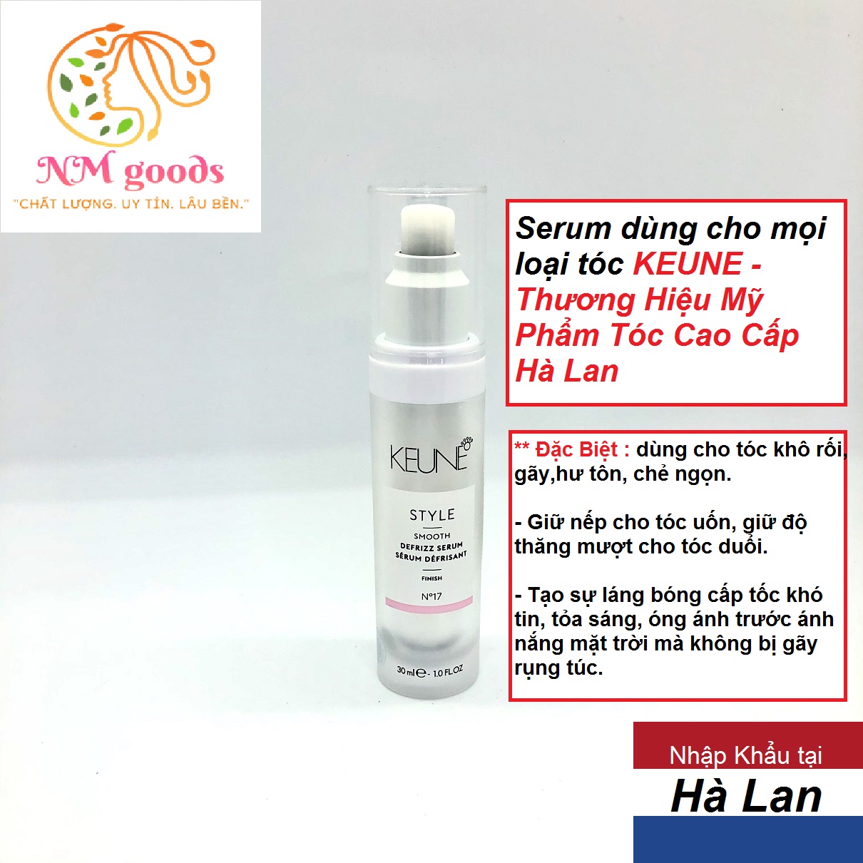 Huyết thanh Keune mọi loại tóc Defrizz Serum 30ml