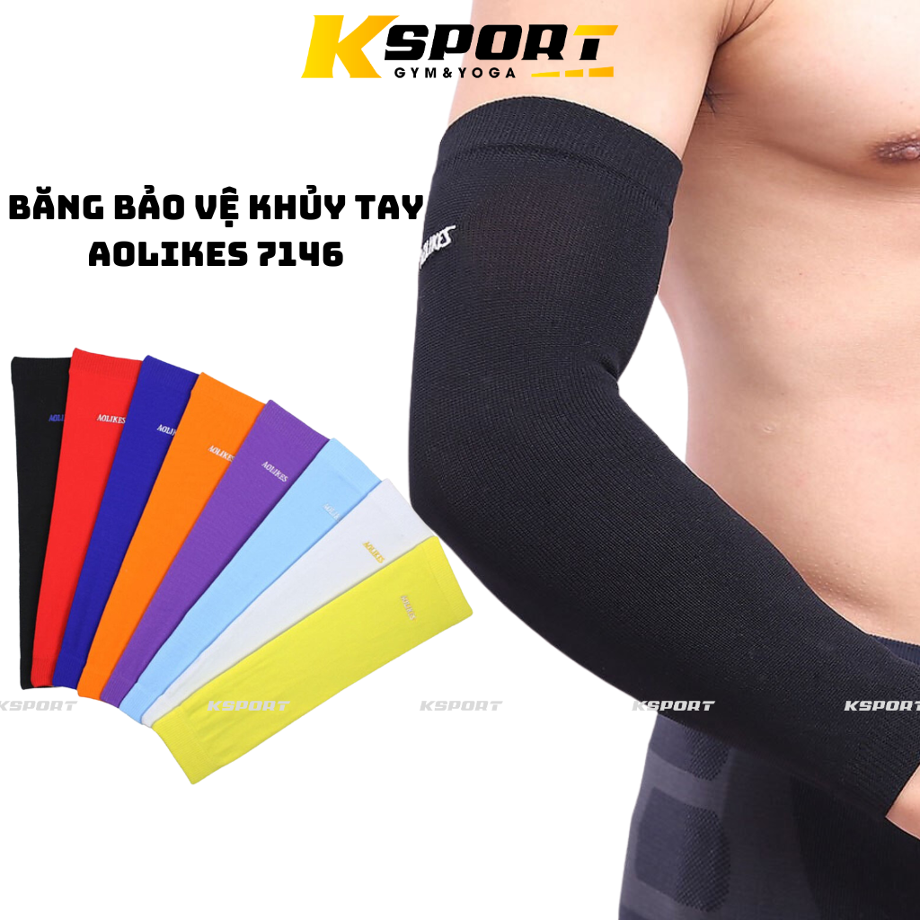 Băng Bảo Vệ Khuỷu Tay Thể Thao Cầu Lông,Bóng Đá,Bóng Chuyền Aolikes Chính Hãng A7146 ( 1 chiếc )