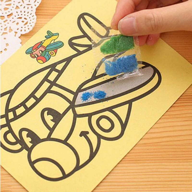 Bộ 10 tranh cát nghệ thuật cho bé tập tô màu và rèn luyện tính kiên trì