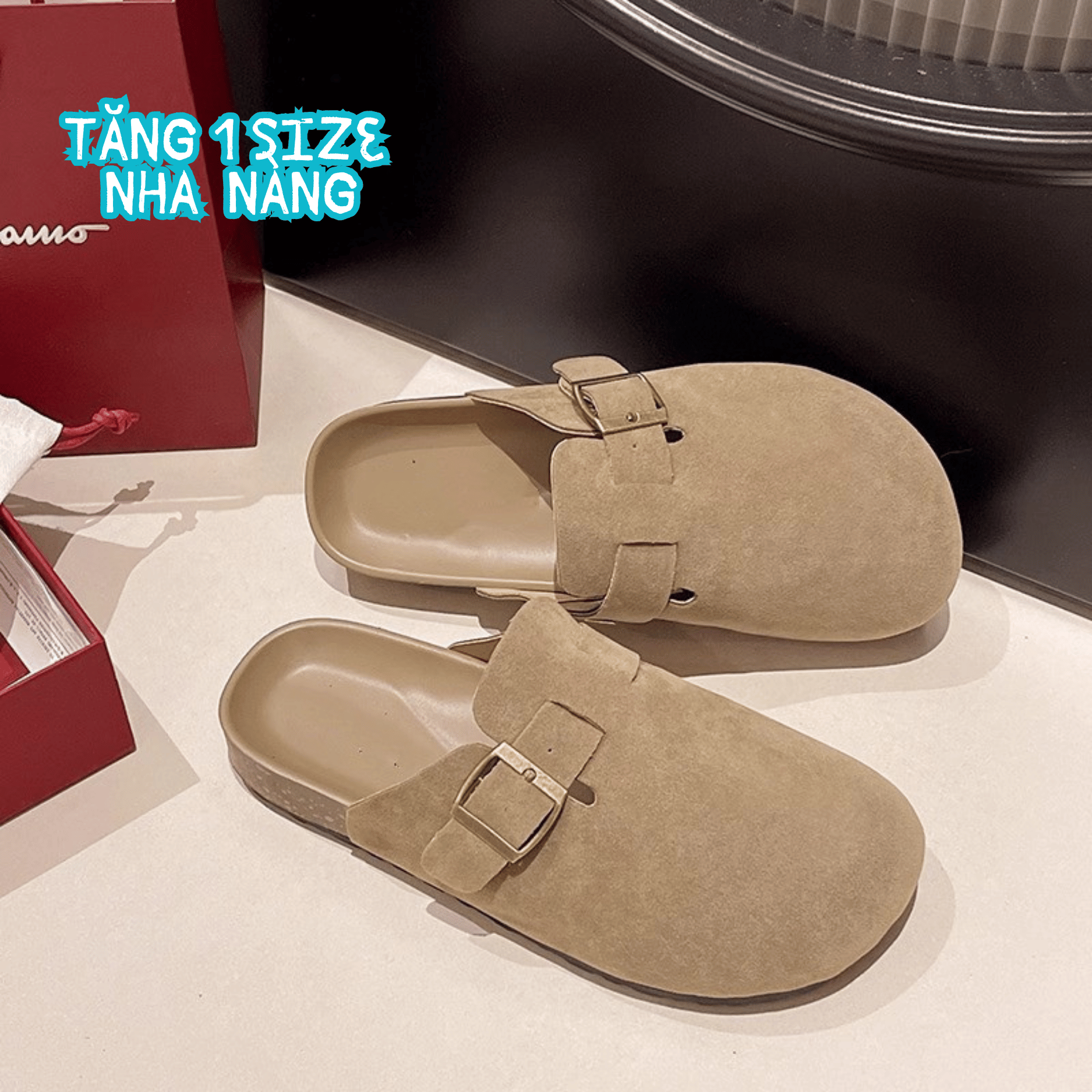 [Increase 1-2 Sizes] Slip-On Sandals Women's Loafers, Soft Suede Leather High-Soled Fashionable Shoes_Mina - 2