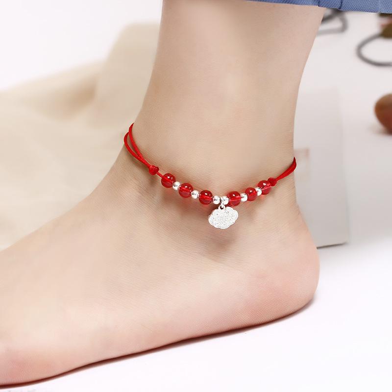 [HCM][01 chiếc tùy chọn mẫu] Lắc chân đỏ may mắn KÍCH CỠ CÓ THỂ ĐIỀU CHỈNH kiểu dáng thời trang hai lớp mẫu bán chạy họa tiết ngôi sao phong cách Hàn Quốc BSTVT - [Phụ Kiện Eva]