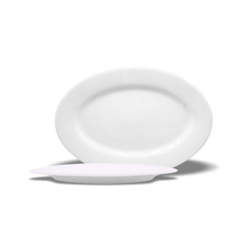 Đĩa xoài sứ trắng BT, đĩa bầu dục