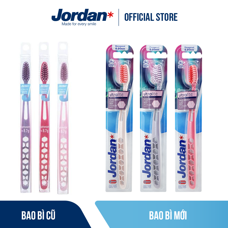   Combo 2  - Bàn chải Jordan Ultralite Lông siêu mềm siêu mảnh 0.01mm 