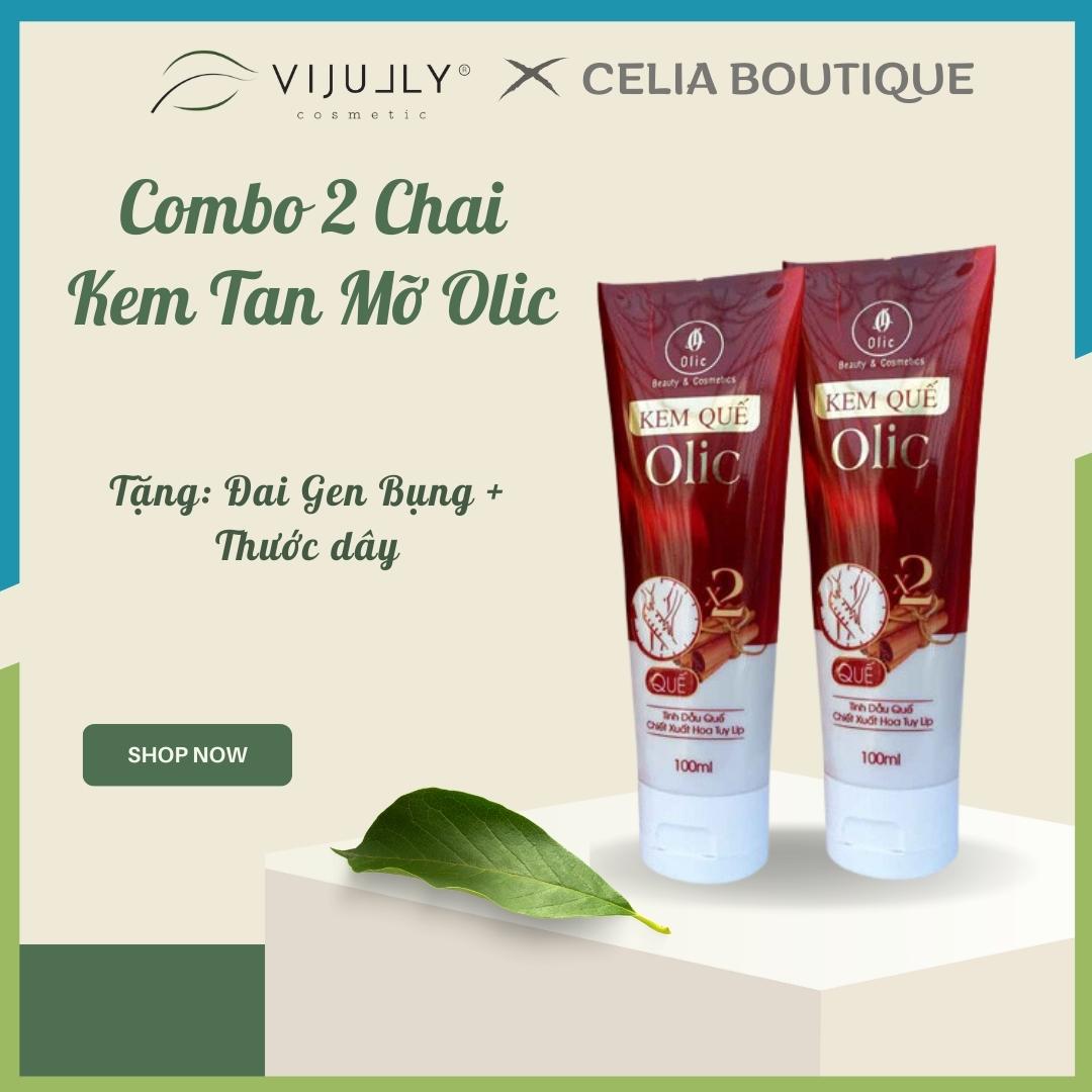 [ Tặng Đai Gen Nịt  Bụng + Thước Dây ] Combo 2 Kem Tan Mỡ Olic - Gel Quế Olic Giảm Mỡ Bụng - Đùi Bắp Tay & Bắp Chân Hiệu Quả