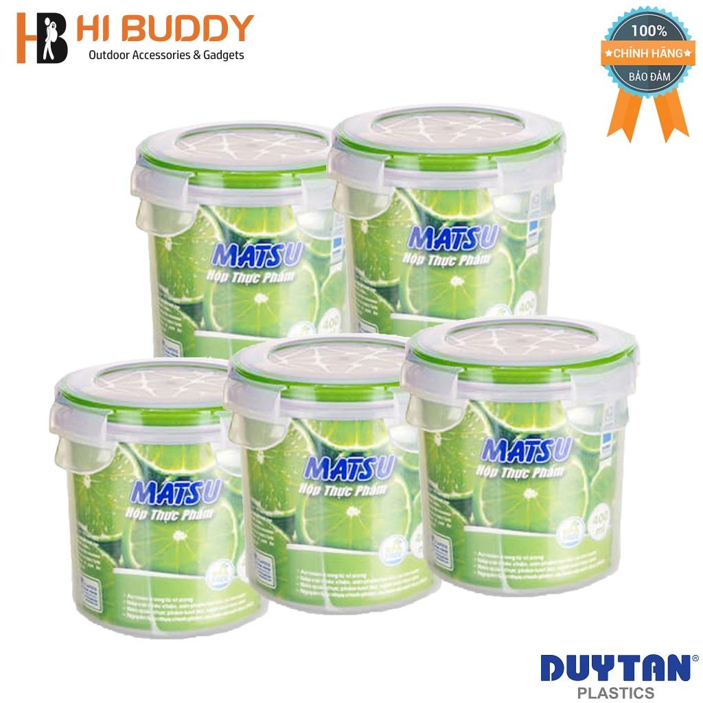 Combo 5 hộp nhựa tròn đựng thực phẩm duy tân matsu 400ml no.453