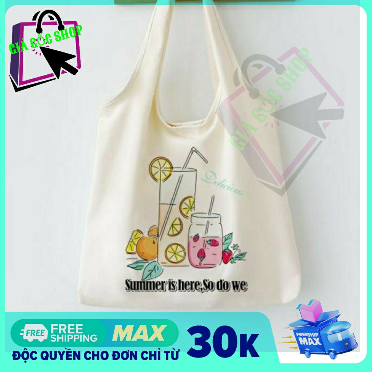 [HCM][GIÁ GỐC] Túi tote  Túi vải  Túi đeo vai . Túi xách SUMMER CHANH DÂU  vải canvas mềm với nhiều mẫu mới và hót phong cách Hàn Quốc Là 1 item không thể thiếu cho tín đồ Street Style dễ dàng phối với các trang phục yêu thích