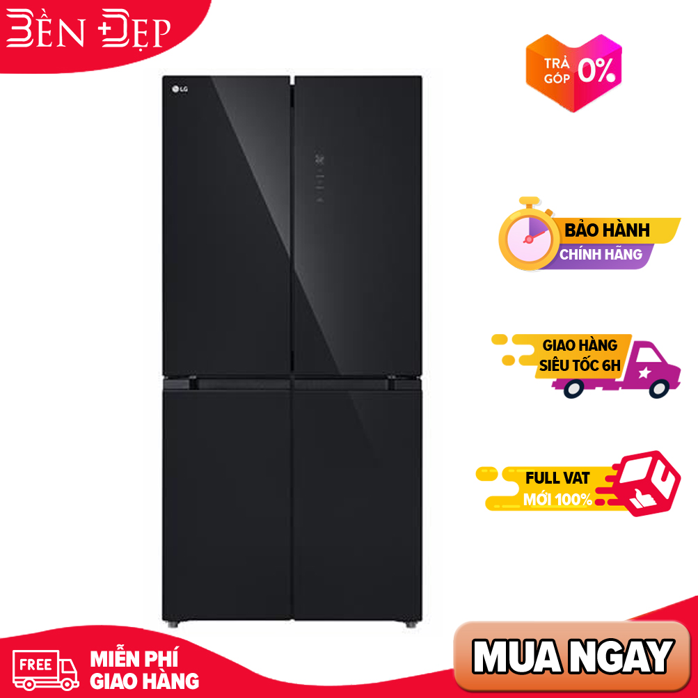 Tủ lạnh lg inverter 519 lít side by side gr-b256bl