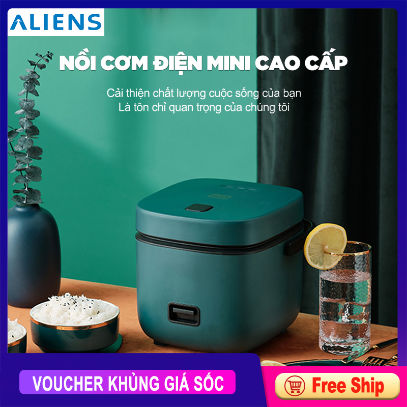 Nồi cơm điện mini 1.2L, công suất 200W, đáy nồi chống dính, đa chức năng nấu, hấp, hầm, tặng kèm khay hấp + muỗng cơm + ly đong gạo, đủ cho gia đình 1-2 người, BẢO HÀNH 1 ĐỔI 1