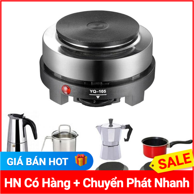 Bếp điện mini 500w pha cà phê , trà , nấu nước Và Bình pha cafe Moka Pot 300ml , ấm pha cà phê (cafe