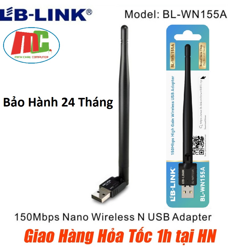 [Chính Hãng] USB Thu Wifi cho PC - Laptop LB-Link BL-WN155A - Bảo Hành 2 Năm