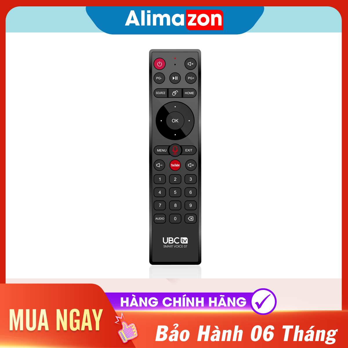 Remote smart voice tivi UBC, hàng mới chính hãng, dùng cho tivi điều khiển giọng nói thương hiệu UBC