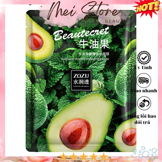 Mặt nạ trái bơ zozu beautecret dưỡng ẩm làm mịn da