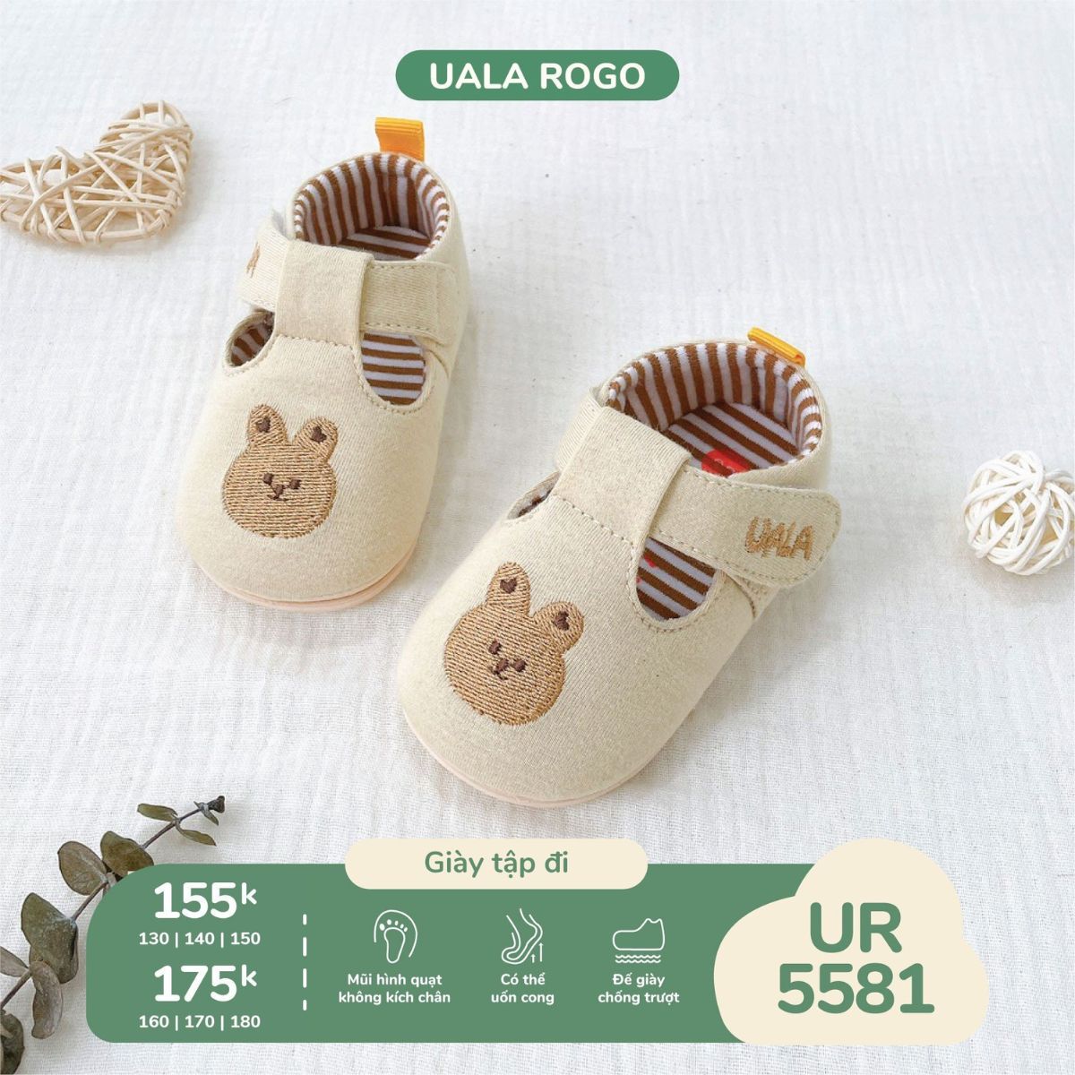 Giày tập đi uala rogo cho bé trai, bé gái ur5581
