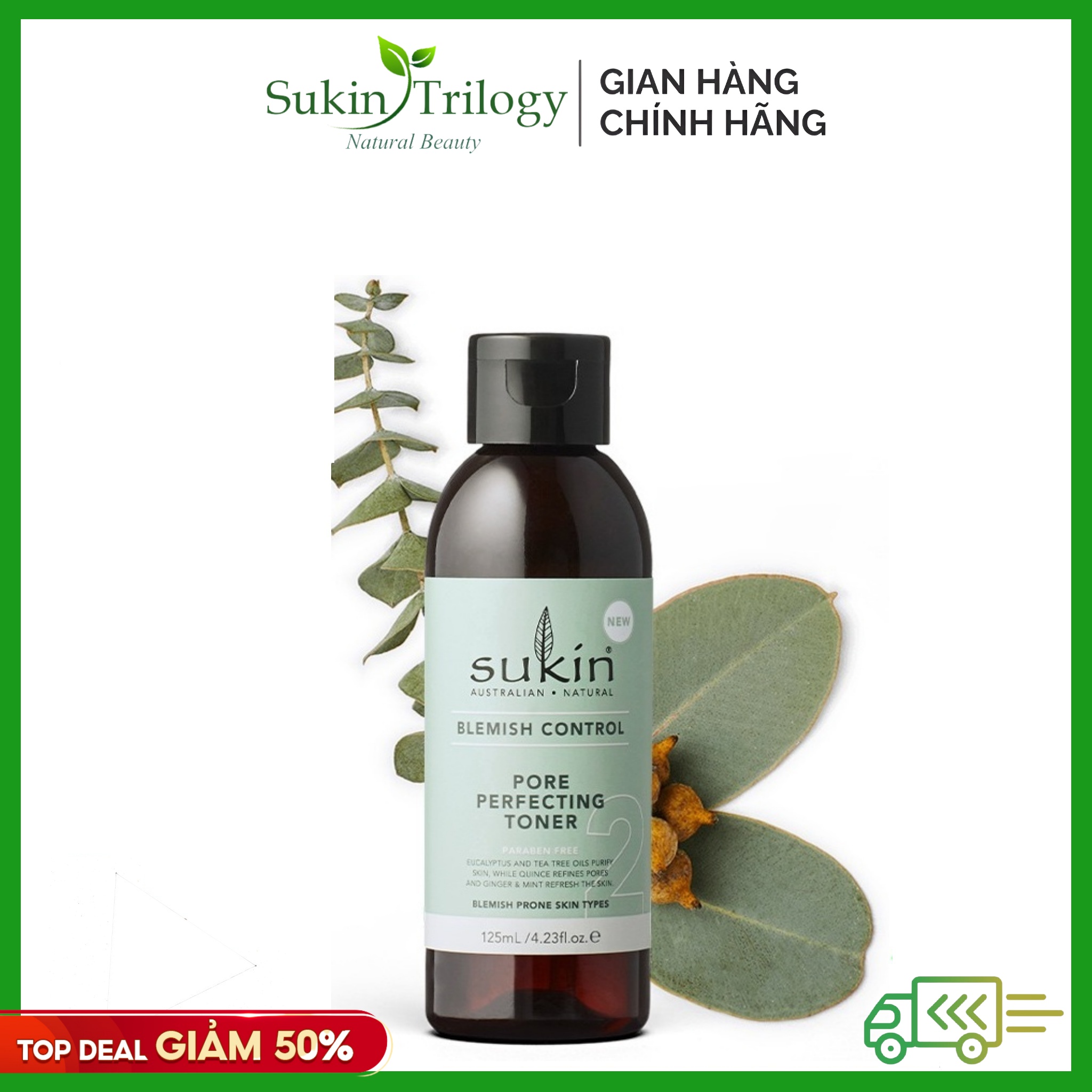 Nước Cân Bằng Se Khít Lỗ Chân Lông Sukin Blemish Control Pore Perfecting Toner 125ml