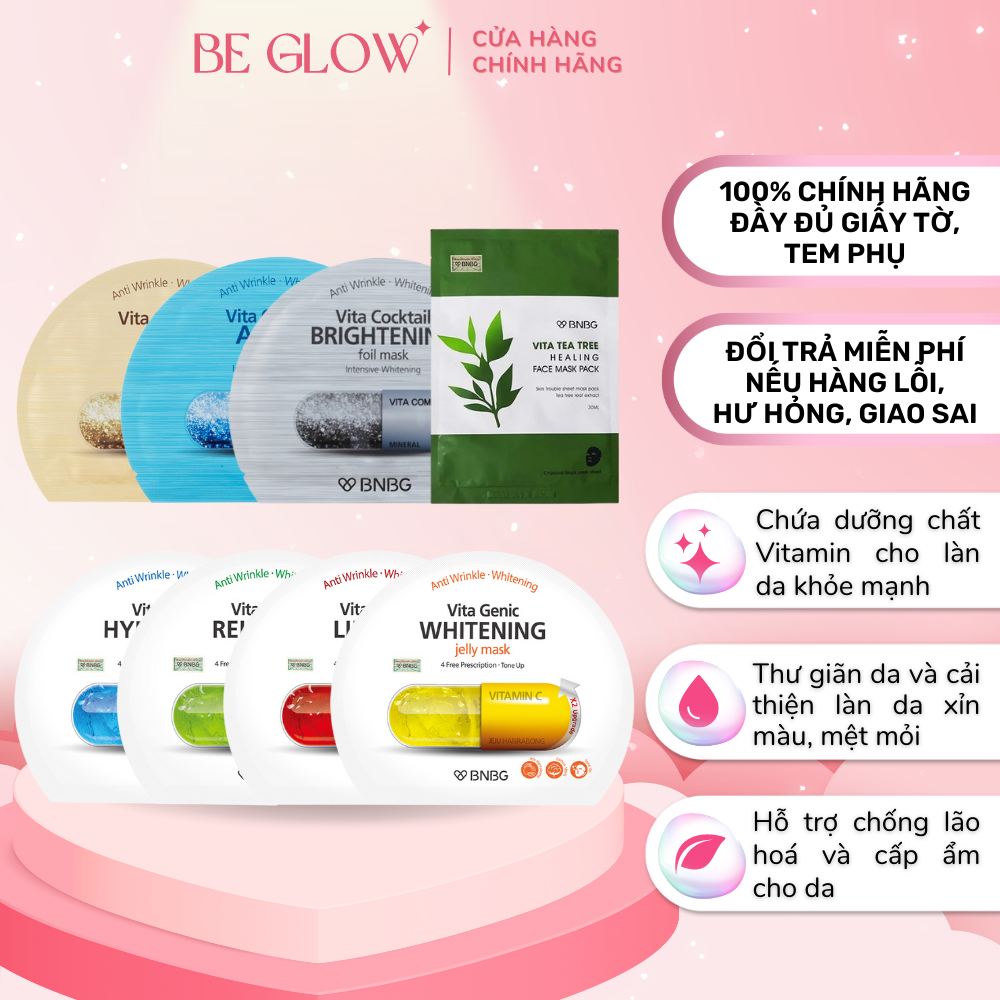 (Bán lẻ) BNBG mặt nạ dưỡng ẩm, sáng da BNBG Vita Genic Jelly Mask 30ml - Be Glow Beauty