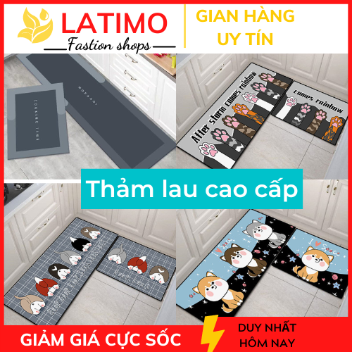 Thảm nhà bếp - Bộ 2 thảm lau chân 3d siêu đẹp Thảm nhà bếp, thảm bếp, thảm bếp dài, thảm bếp đẹp LATIMO TL3