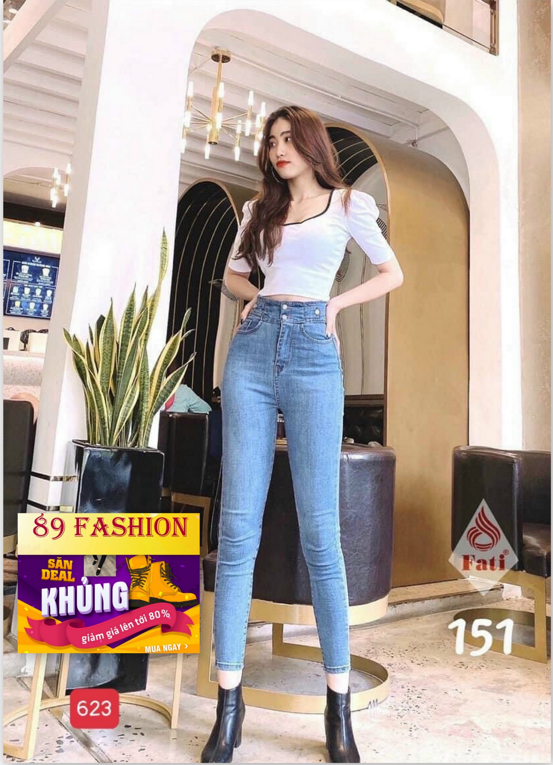 quần jean nữ cao cấp from chuẩn MKV623 ( ẢNH THẬT 100%) 89 FASHION siêu hót hàng cao cấp hàng hiệu phong cách hàn quốc thời trang 89FASHION AN AN00105
