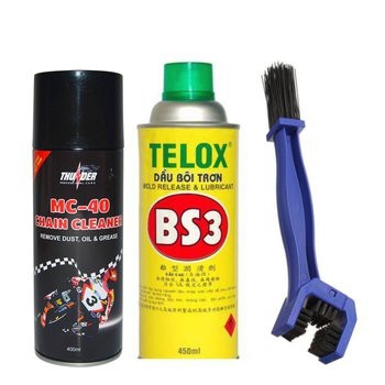 [HCM]Chai xịt rữa sên Thunder MC-40 400ml chai xịt bôi trơn chống sét Telox BS3 450ml và bàn chải vệ sinh sên đa năng