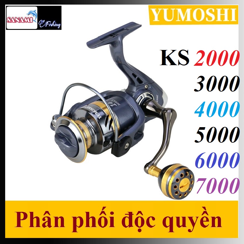[Made In Taiwan] Máy Câu Cá Cao Cấp YUMOSHI KS Kim Loại Cao Cấp - SANAMI FISHING, Cối kim loại, núm tay quay độc lạ, máy cau cá,  máy câu cá shimano, may câu cá