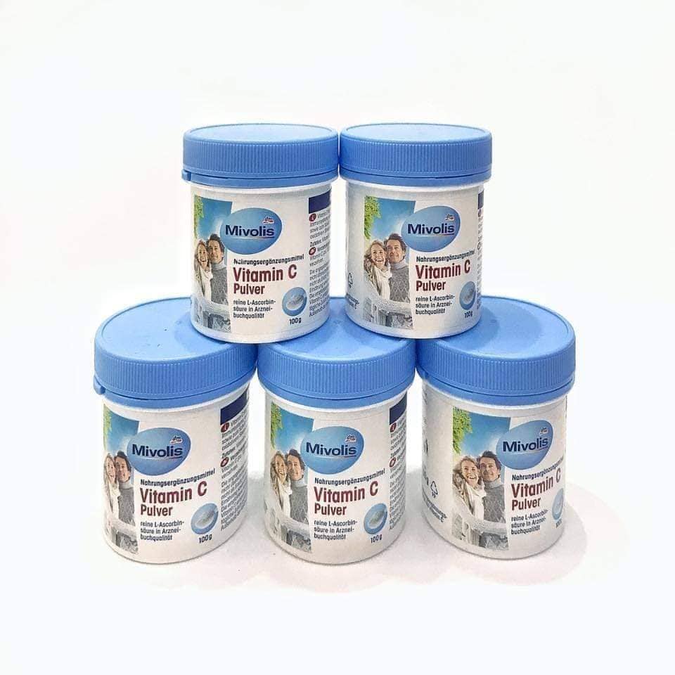 Bột vitamin c nguyên chất pulver mivolis 100g