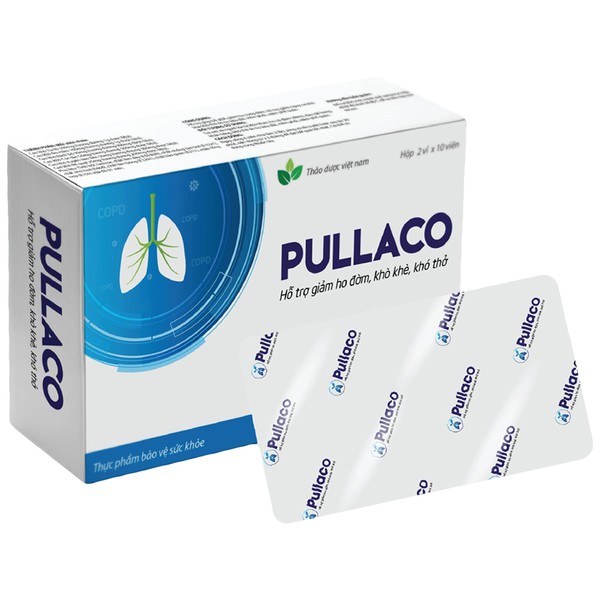 PULLACO giảm nhanh viêm phổi, viêm phế quản, hen suyễn, COPD hộp 20 viên