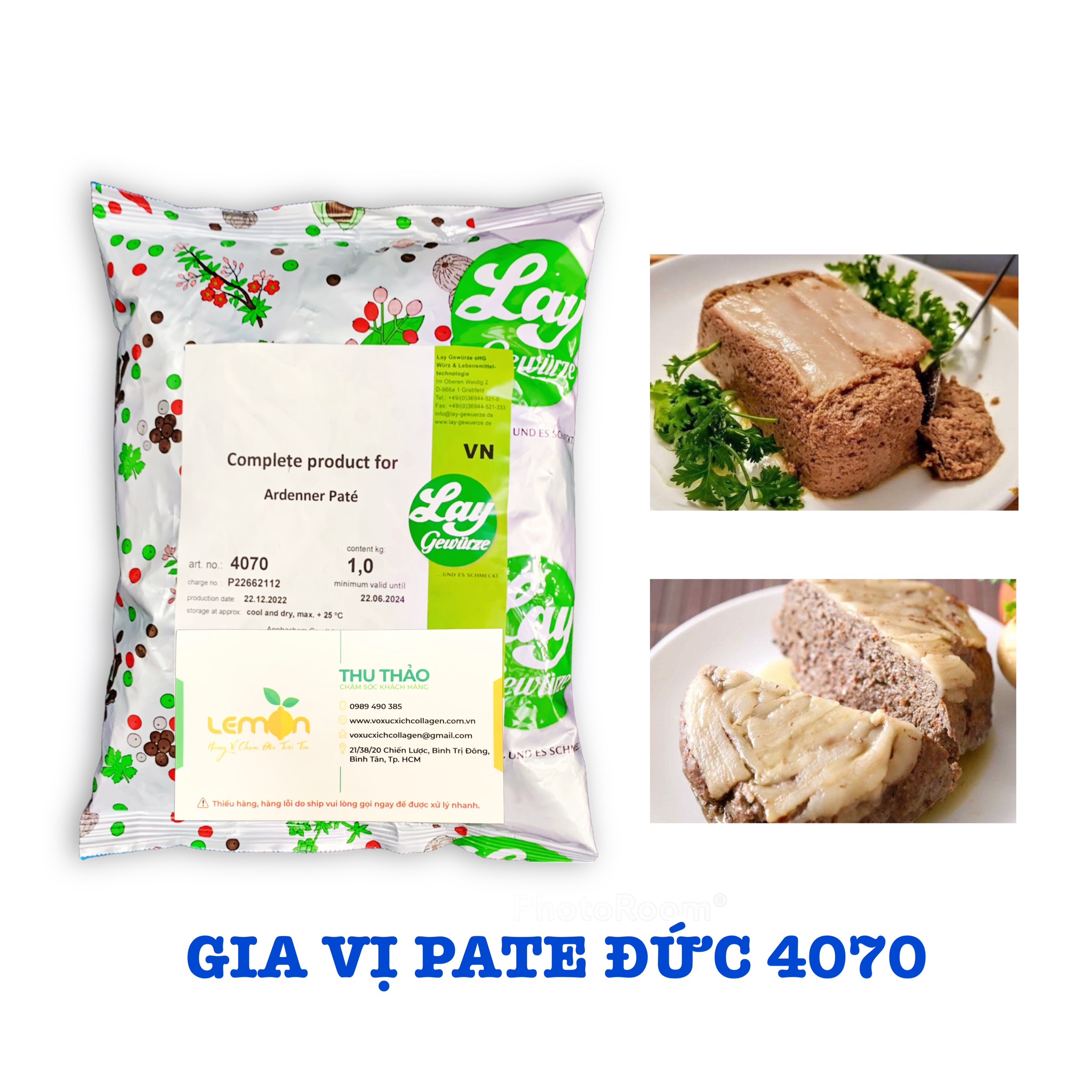 [100g-500g] Gia vị pate cao cấp Ardenner Paté 4070 hàng Đức tạo mùi vị đặc trưng cho pate