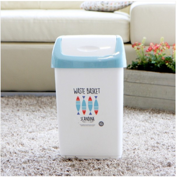 Thùng rác Shabath cao cấp Hàn Quốc nắp bật size L SA08506 nhựa PP an toàn, có nắp bật tiện lợi