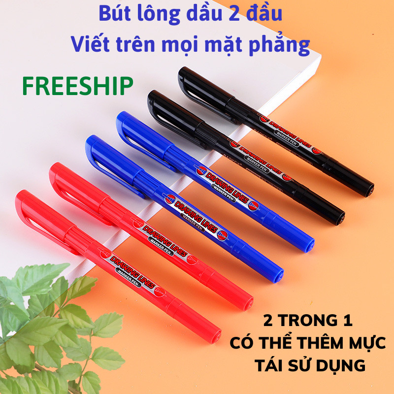 Bút lông dầu bút vẽ không xoá được viết trên mọi bề mặt queen lee store