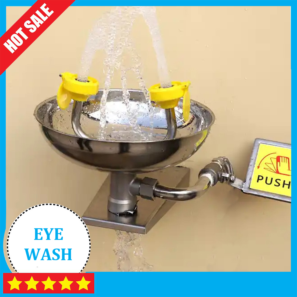 Bồn rửa mắt khẩn cấp gắn tường bằng thép không gỉ inox 304
