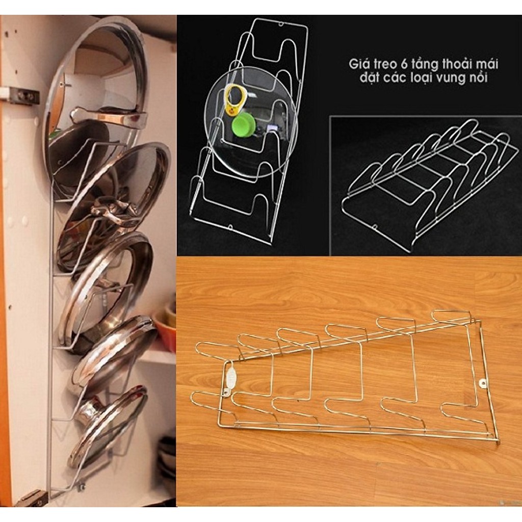 Giá để vung nồi 6 tầng