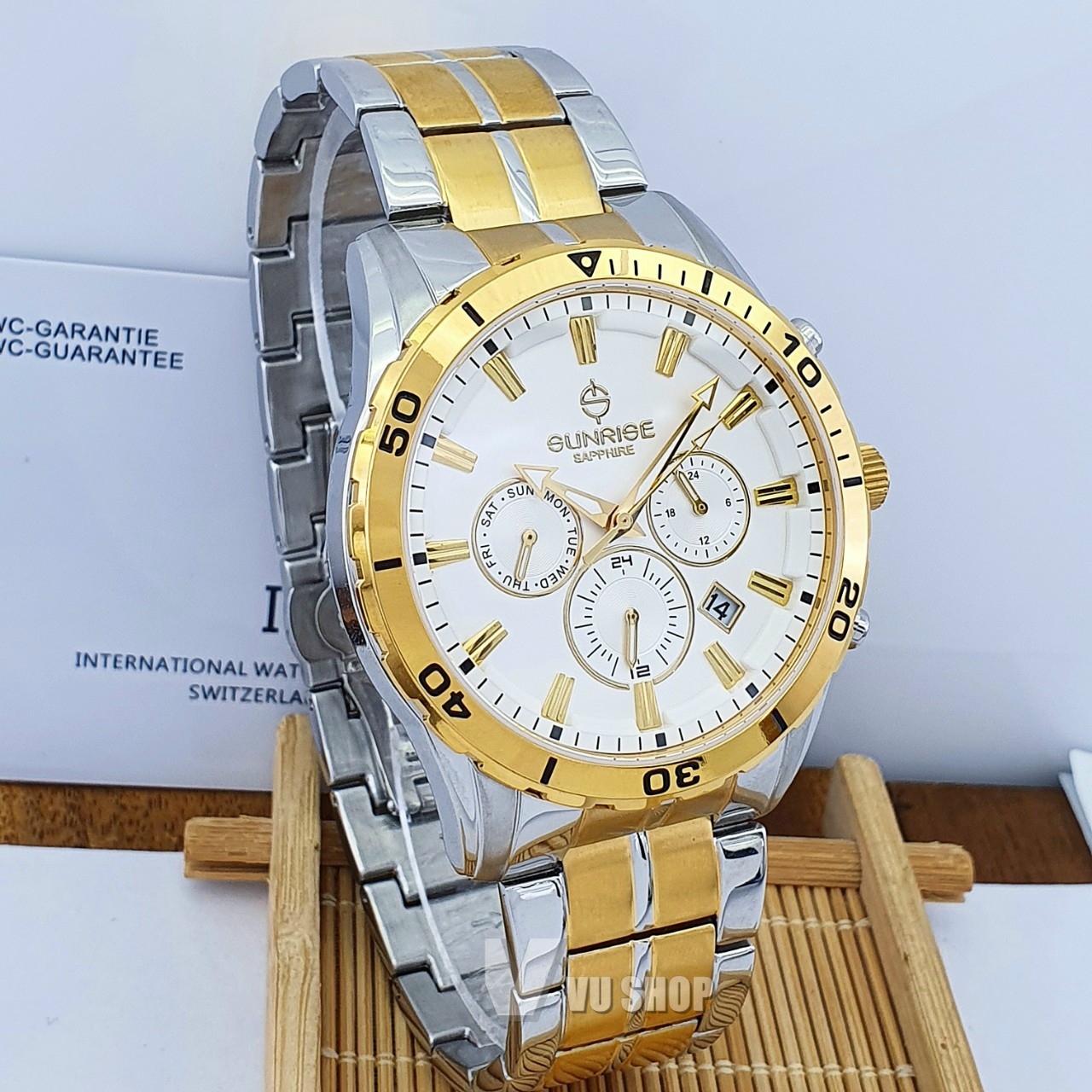 Đồng hồ nam SUNRISE DM760SWA Dual time Chính hãng