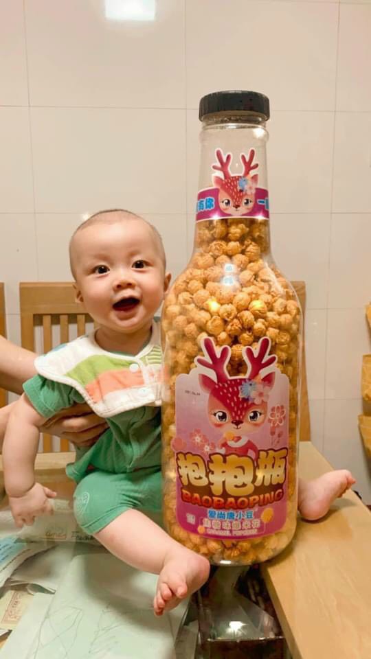 Chai bắp rang bơ, Chai Bỏng ngô siêu to khổng lồ 1,3kg - Vạn Lộc 68