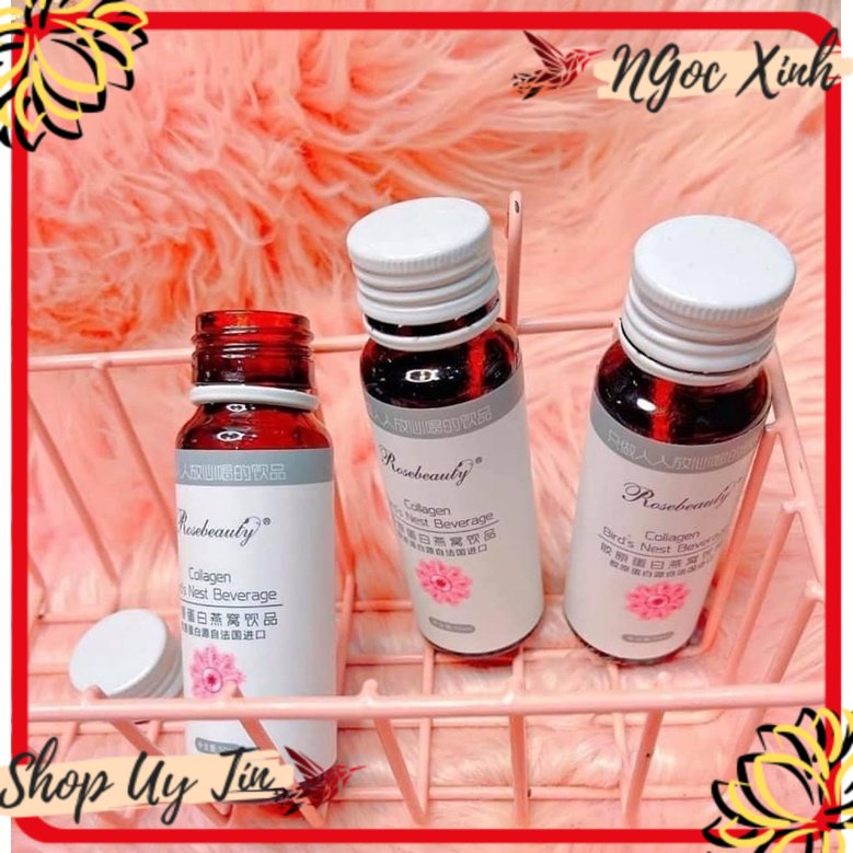 Nước Uống Collagen Rose Beauty Yến Tươi, Trắng Mịn , Se Khít Chân lông , Chống lão hóa