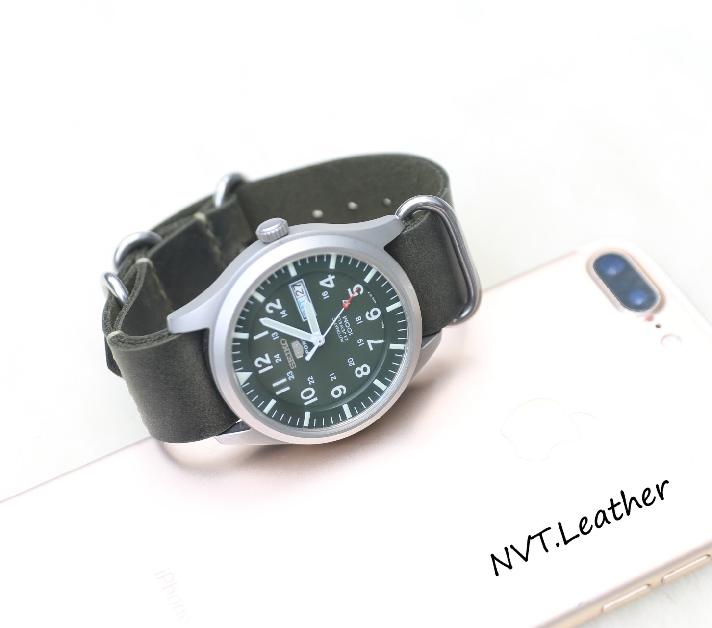 Dây đồng hồ NATO (dây Zulu) da sáp ngựa handmade