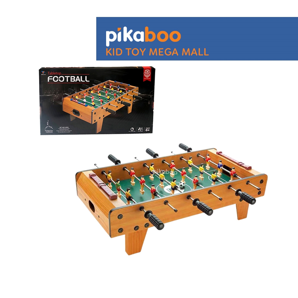 [Có 6 tay cầm ]Bàn Bóng Đá bàn bi lắc Trẻ Em Bằng Gỗ Cao Cấp Pikaboo An Toàn cho Bé