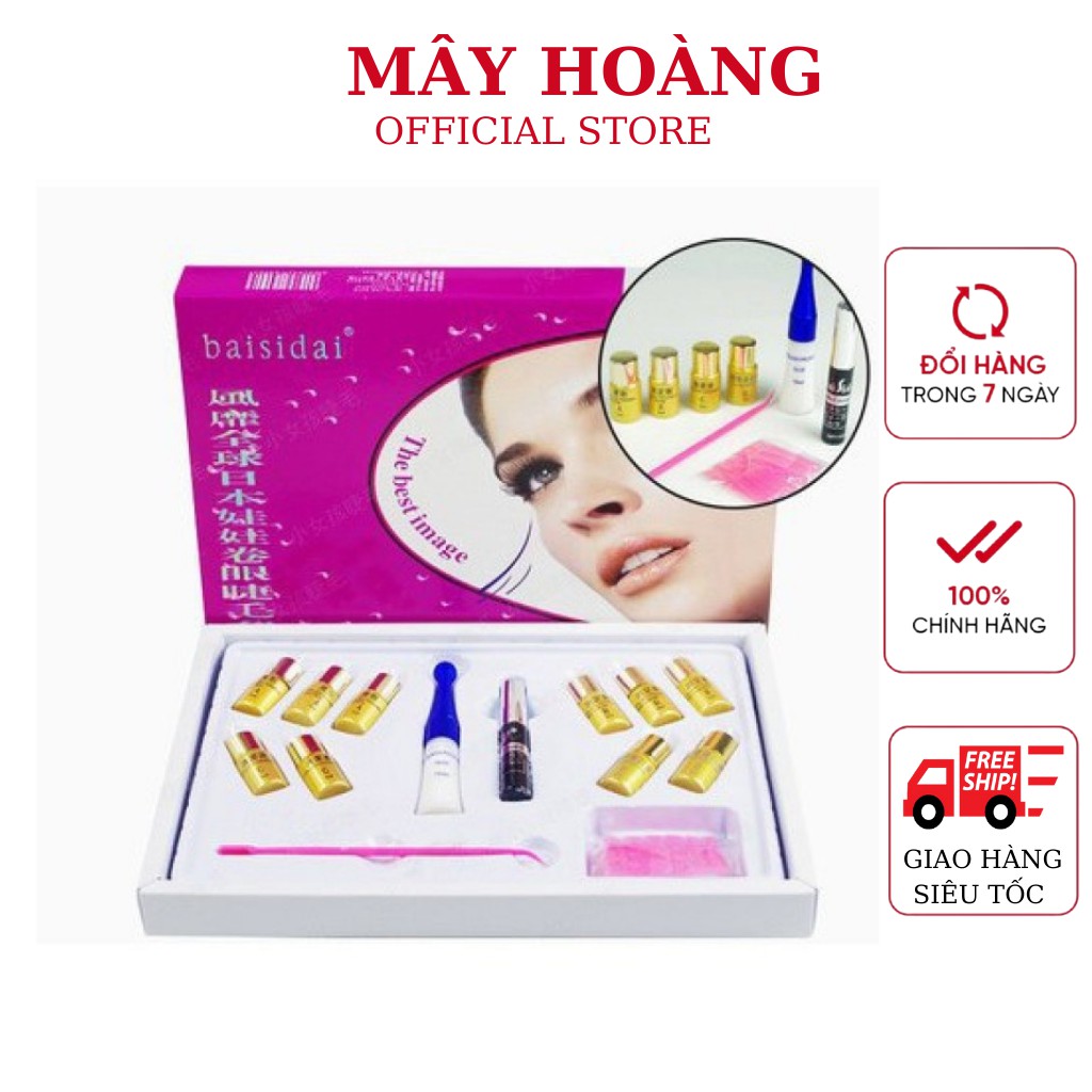 Bộ thuuốc uốn mi phủ đen collagen 6d baisidai