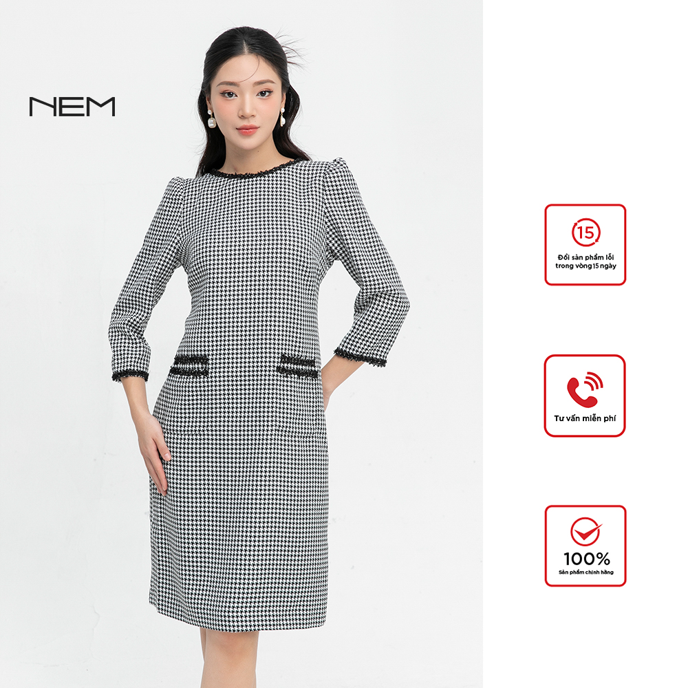 Đầm suông họa tiết nem fashion d08862