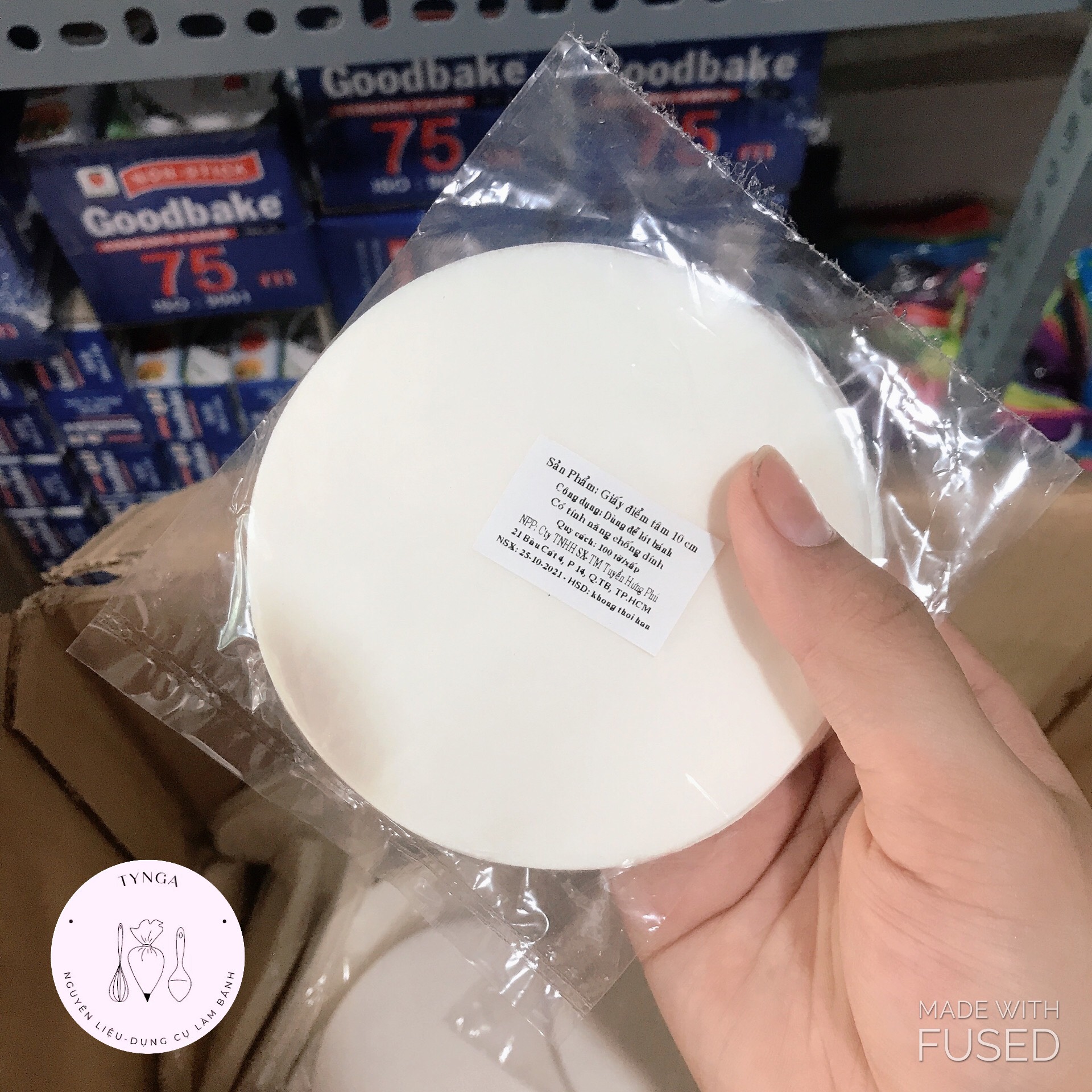 Giấy lót hấp bánh bao điểm tâm hình tròn xấp 50 tờ size 10cm