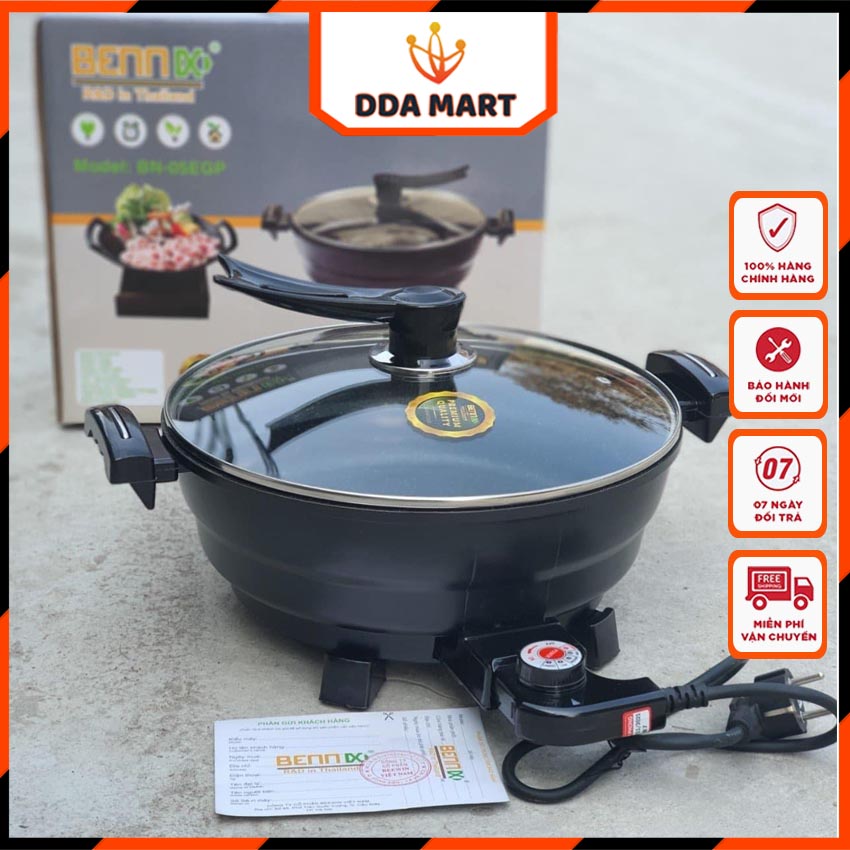 Nồi lẩu điện đa năng Bennix Thái Lan BN-05EGP dung tích 5 lít, bảo hành 24 tháng - dda mart