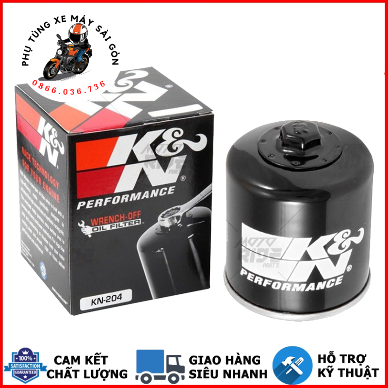 Lọc nhớt k&n 204 cho xe phân khối lớn moto yamaha, honda, triumph, sh300i/ 350i, rebel 500