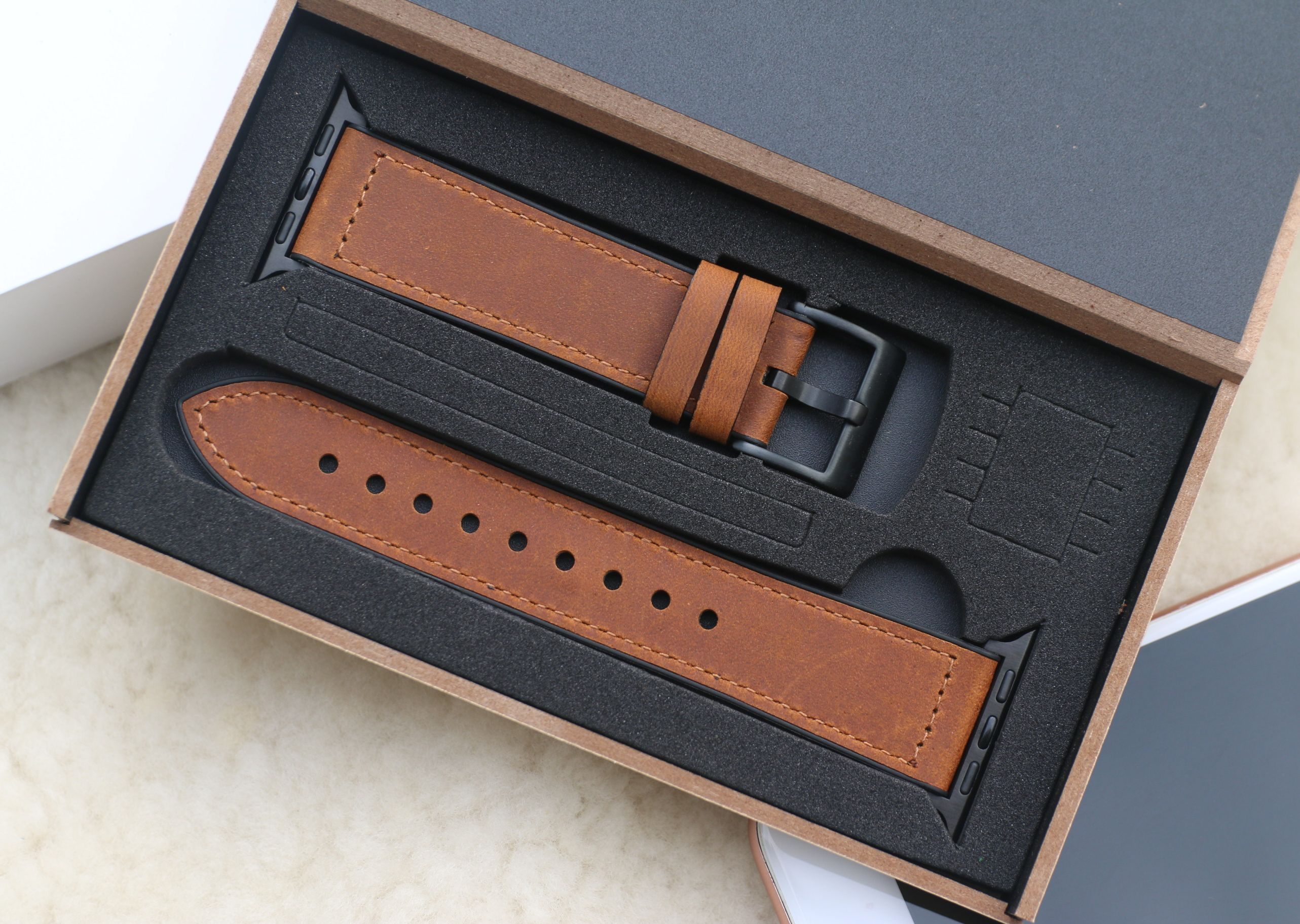 Dây da sáp dầu Vintage thay thế cho Apple watch