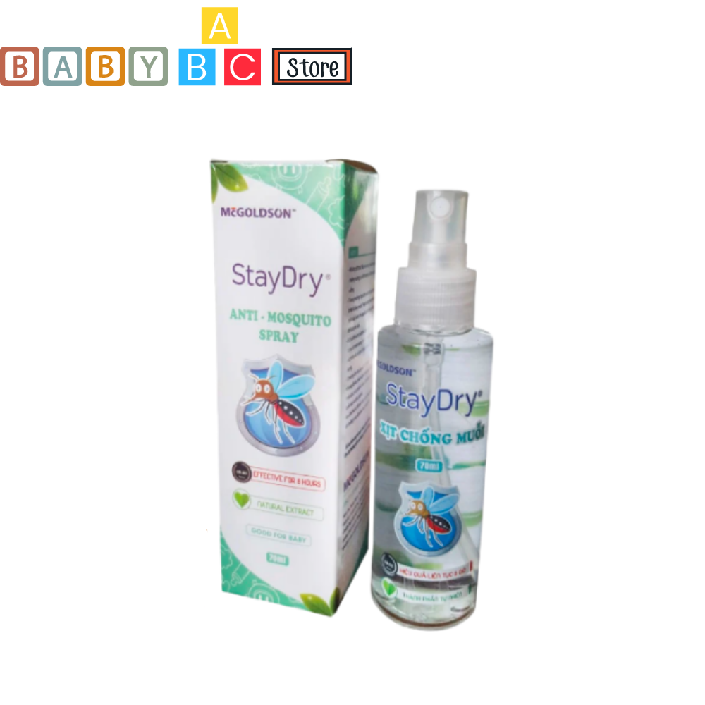 Chai Xịt Chống Muỗi Và Con Trùng Staydry Chai 70ml chai dạng xịt an toàn cho trẻ em