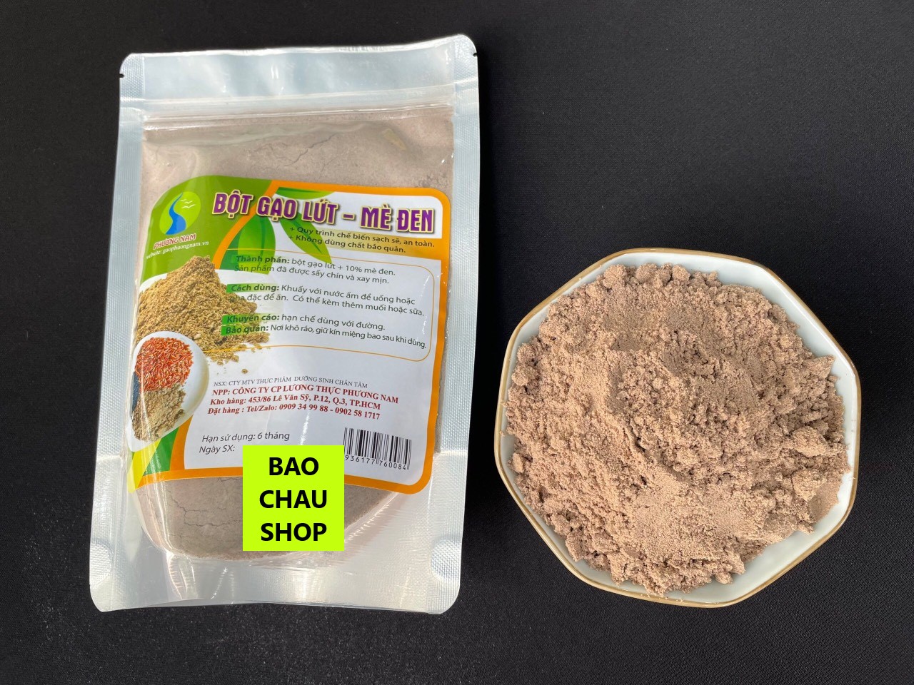 BỘT GẠO LỨT MÈ ĐEN  RANG TAY HẢO HẠN (GIẢM CÂN, LỢI SỮA SAU SINH) - 320G - Mẫu mới