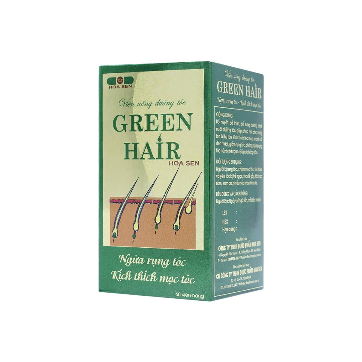 Viên uống dưỡng tóc green hair 60 viên
