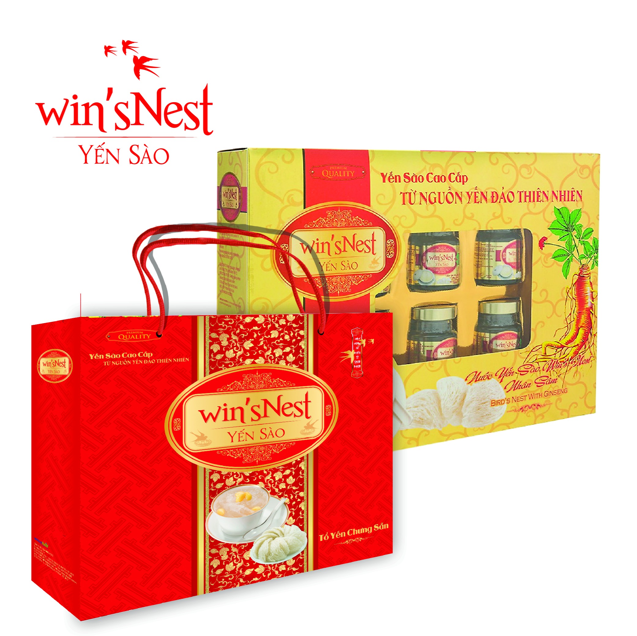 (Hộp quà) Nước Yến Sào winsNest Nhân Sâm (6 Lọ x 70 ml / Hộp) thích hợp cho người lớn và người bệnh trong quá trình hồi phục sức khỏe (TẶNG KÈM TÚI XÁCH)