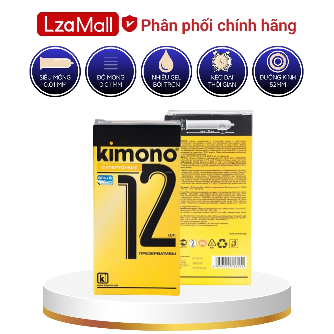 Bao cao su siêu mỏng Kimono màu vàng 0.02 mm không mùi
