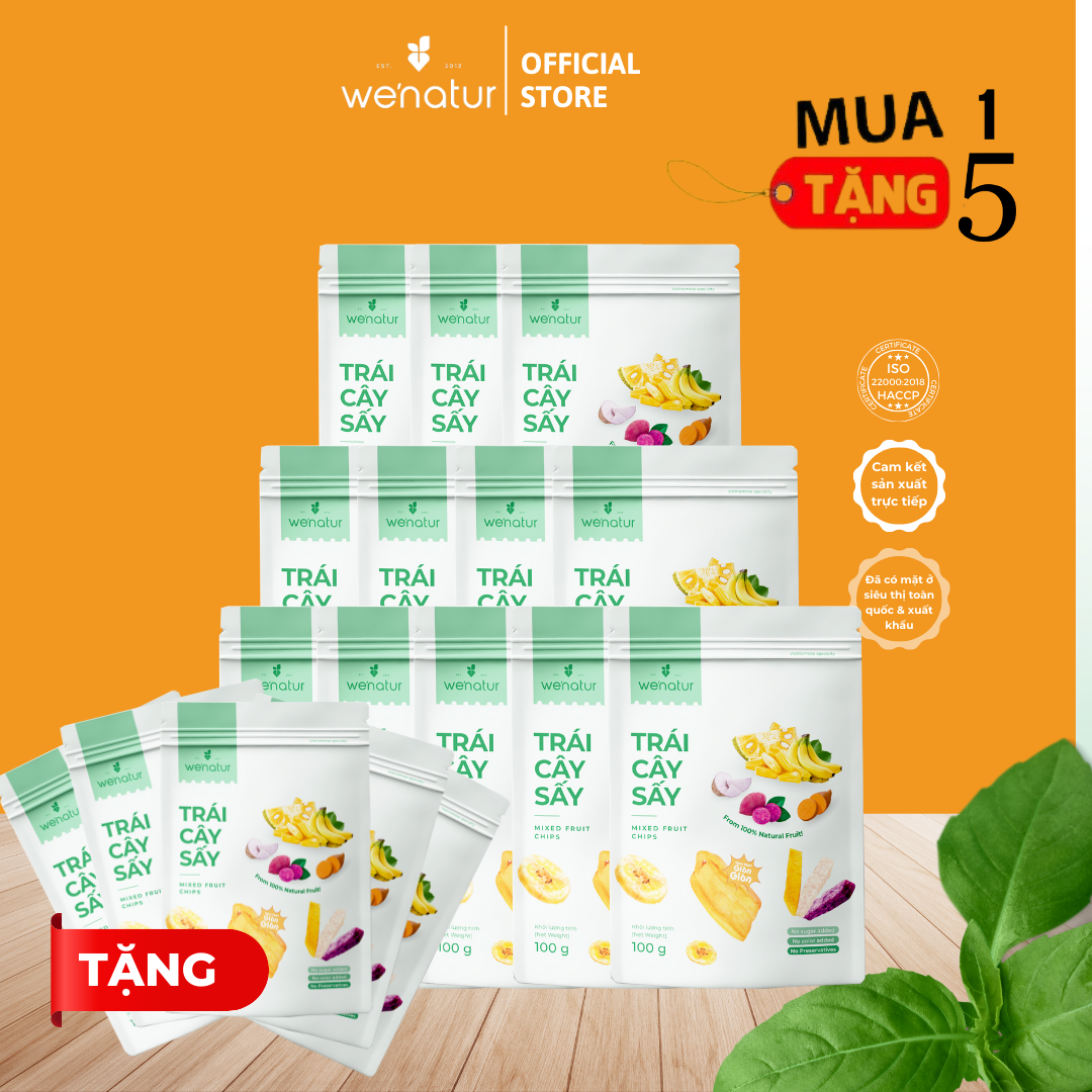 Combo 50 gói trái cây sấy thập cẩm we'natur 100g