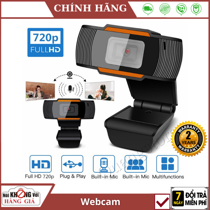 Webcam học online a870 hd 720p webcam máy tính kẹp, camera có mic 1080p cho laptop học zoom trực tuyến, trực tuyến, hội họp, gọi video hình ảnh sắc nét. hệ thống hỗ trợ win xp , win7 , win8, vista 32bit, cho android tv - bảo hành 12 tháng