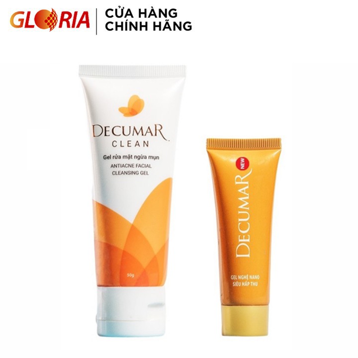 Combo kem Decumar new 20 gram/ typ và gel rửa mặt Decumar clean 100 gram/ typ, sản phẩm đa dạng, chất lượng tốt, đảm bảo an toàn sức khỏe người dùng, vui lòng inbox để shop tư vấn thêm